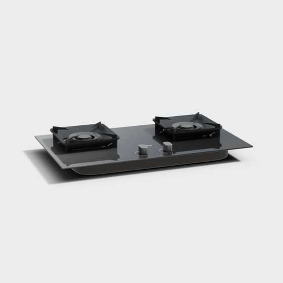Stylish Low-Poly Gas Stove 3D model for Contemporary Kitchens
