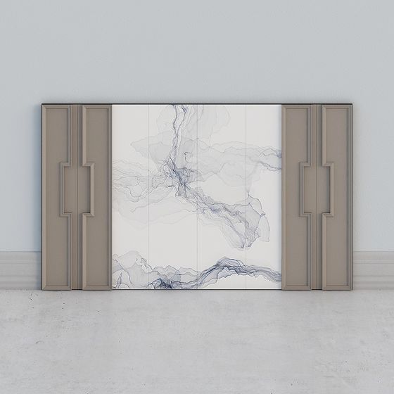 Abstract Landscape Folding Screen 3D model for Creative Spaces