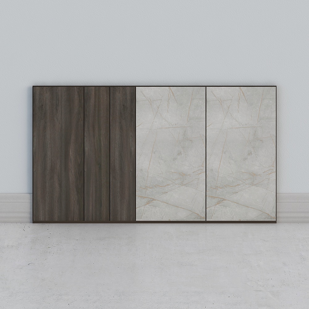 Parete in Pannelli di Legno di Stile Minimalista