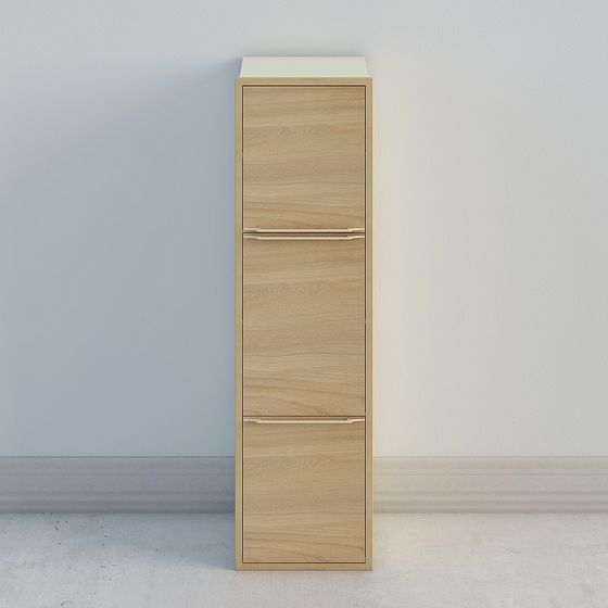 Wood Grain Storage Cabinet 3D Model
