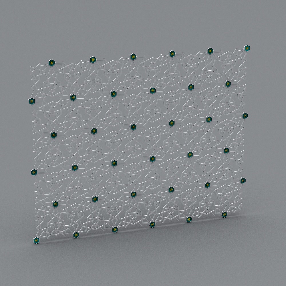Geometric Mosaic Panel 3D Model