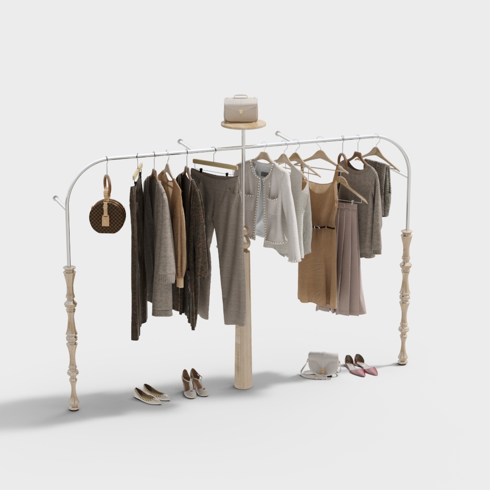 Elegant Wardrobe Rack 3D model