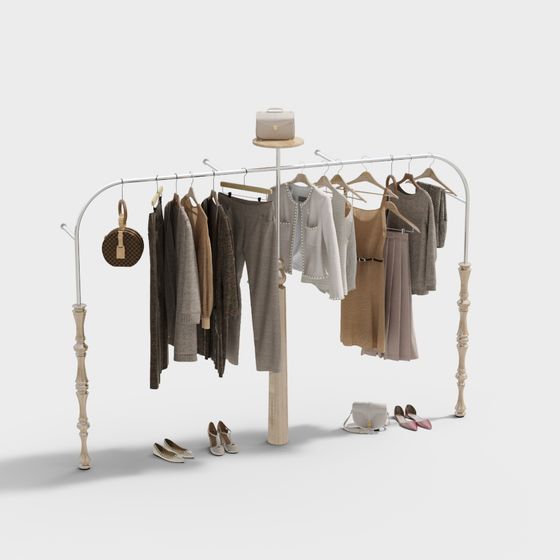 Elegant Wardrobe Rack 3D model