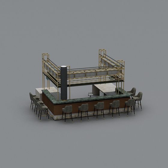 Contemporary Bar Design 3D model