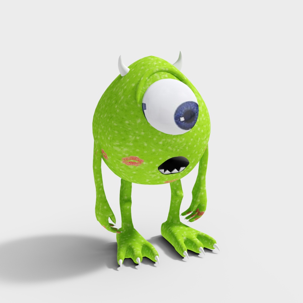 Charming Green Monster 3D Model for Creative Projects