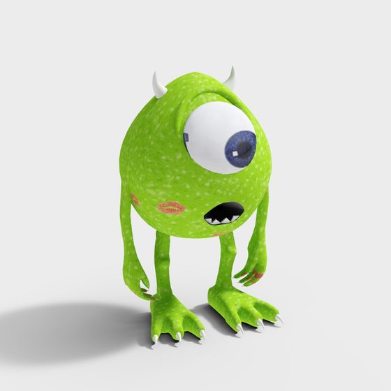 Charming Green Monster 3D Model for Creative Projects