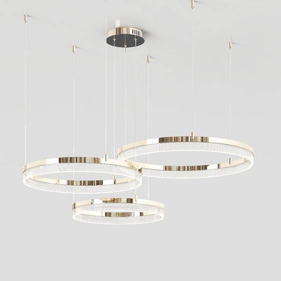 Modern Geometric Ring Pendant Lamp 3D model