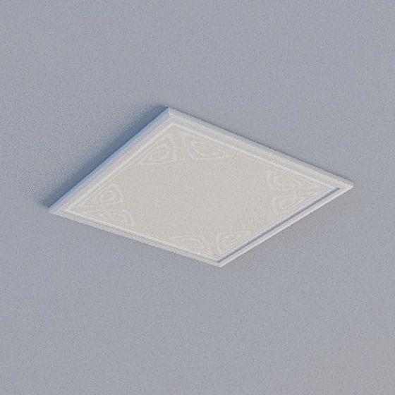 Modern Ceiling Panel 3D Model in Gray Finish
