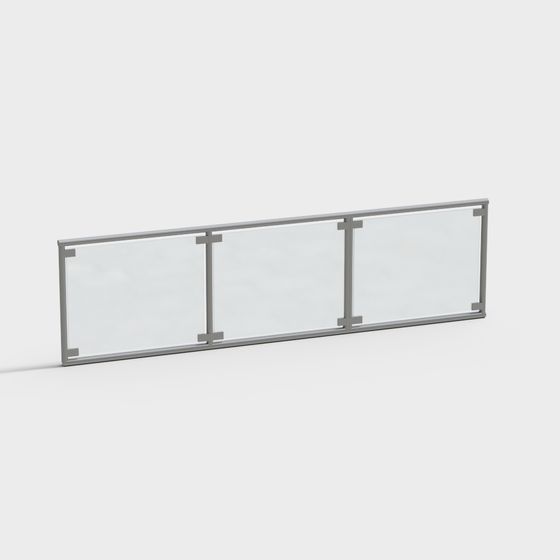Modern Glass Railing 3D model Design