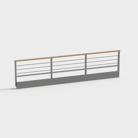 Minimalist Metal Railing Low-Poly 3D model
