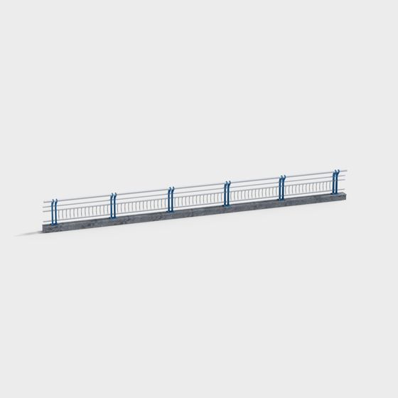 Urban Railing Low-Poly 3D model