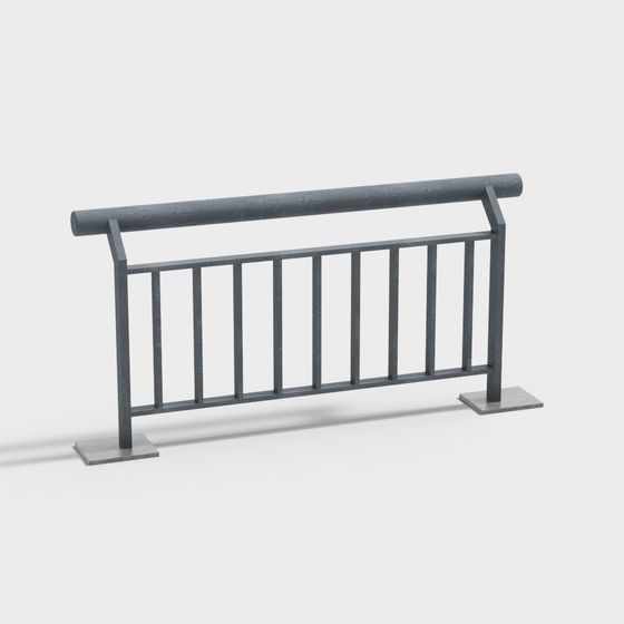 Urban Low-Poly Railing 3D model