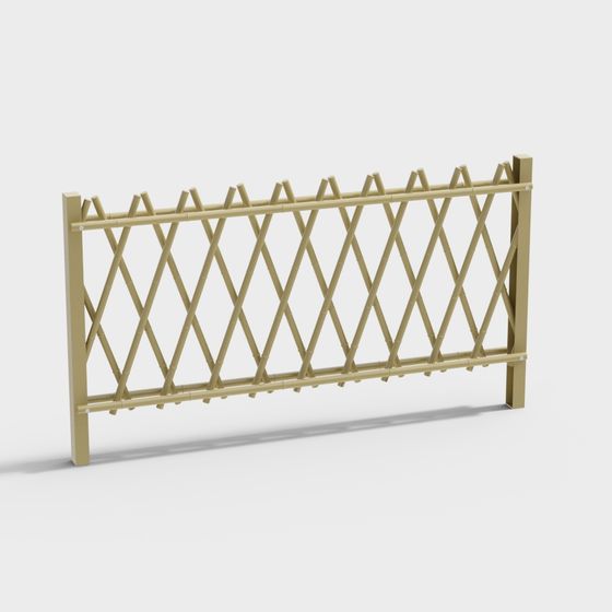 Realistic Bamboo Fence 3D model for Tranquil Gardens
