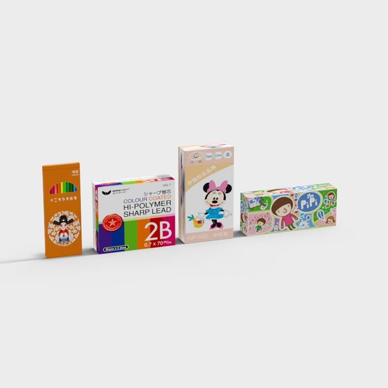Colorful 3D Model Packaging Box Collection
