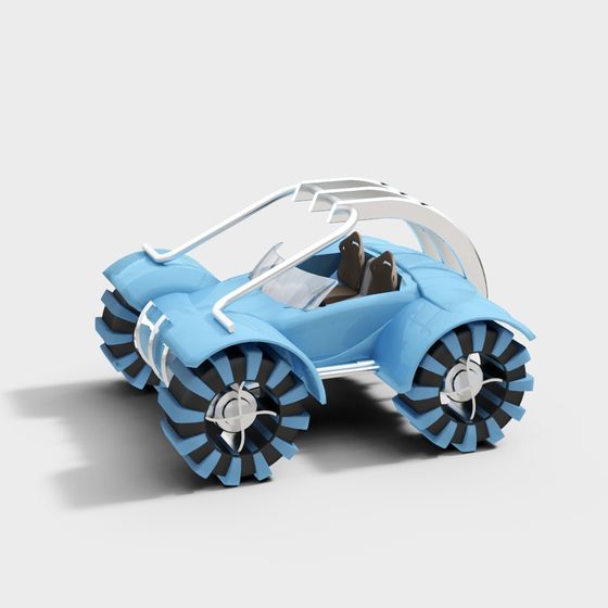 Futuristic Low-Poly Beach Buggy 3D model