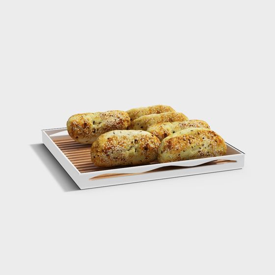 Realistic Low-Poly Bread Basket 3D model