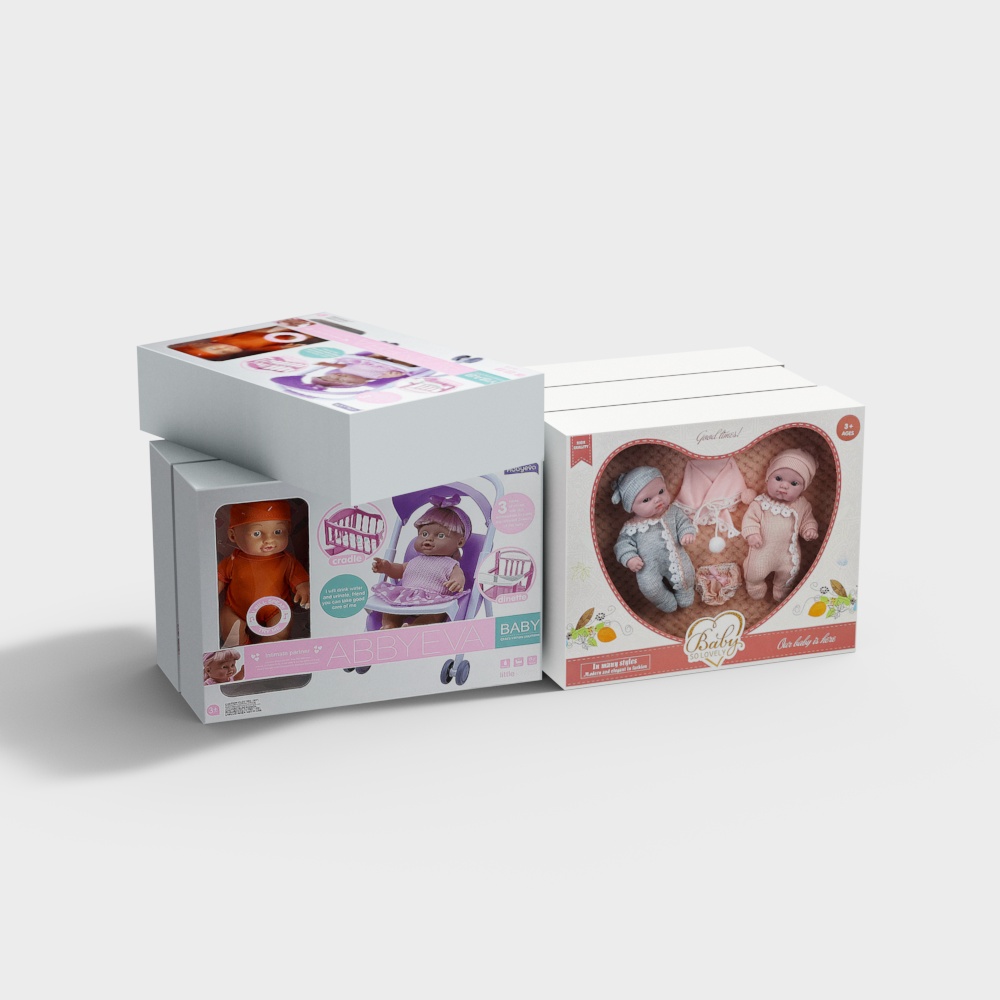 Charming Baby Dolls 3D Model