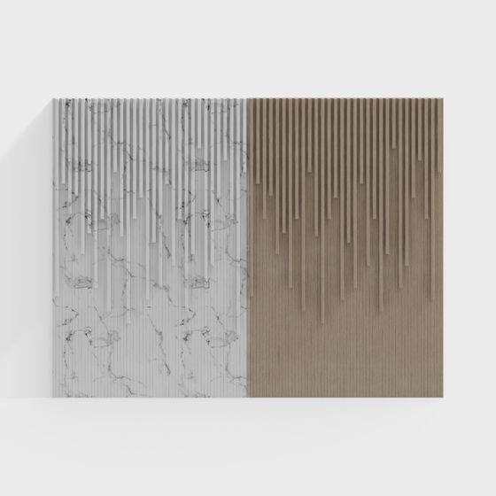Marble & Wood Panel 3D model