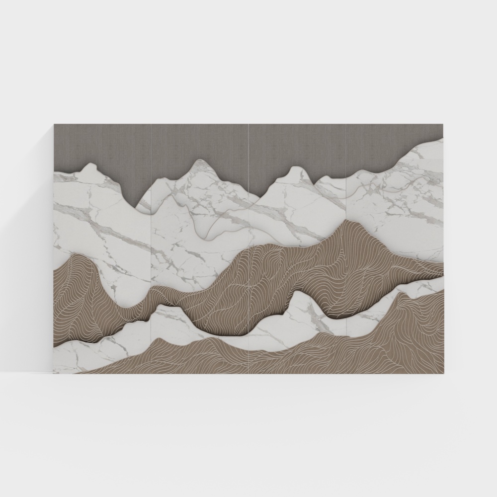 Low Poly Marble Mountains 3D model