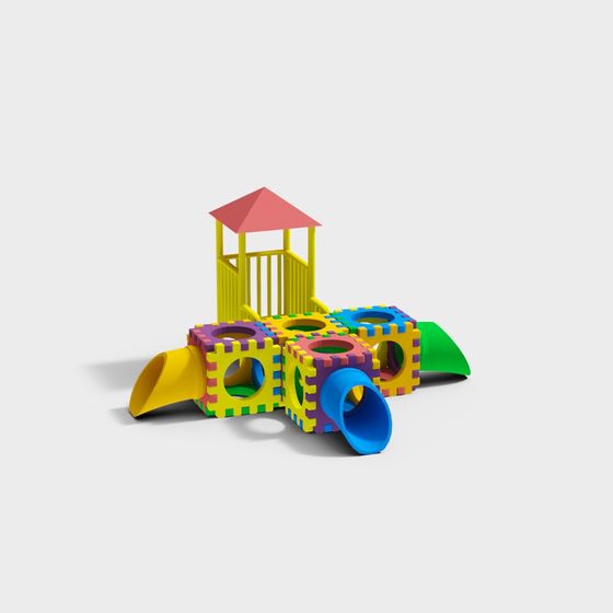 Colorful Children's Playground Slide 3D model