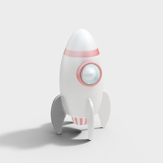 Charming Low-Poly Rocket Ship 3D Model
