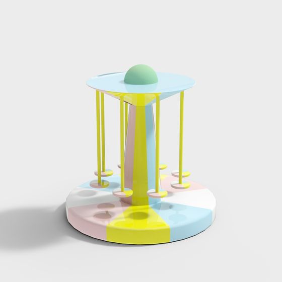 Colorful Carousel 3D model