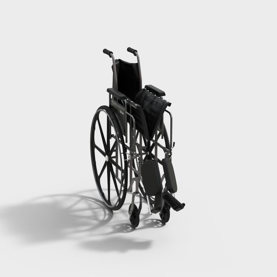 Wheelchair 3D Model in Black
