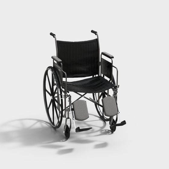 Modern Wheelchair 3D Model in Black