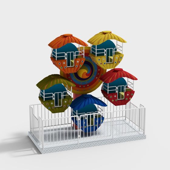 Colorful Carousel 3D model