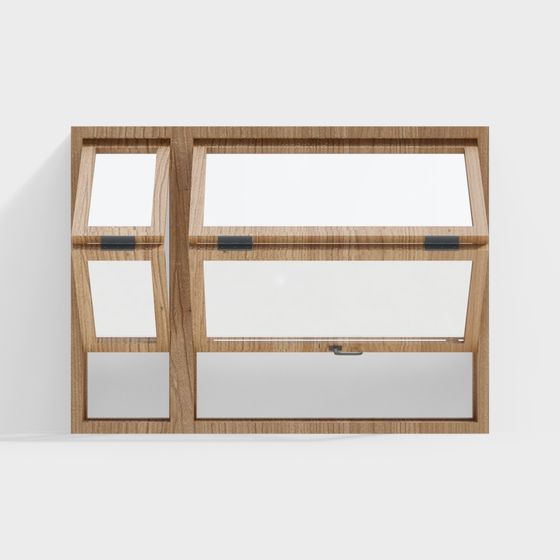 Stylish Low Poly Wooden Shutter 3D model