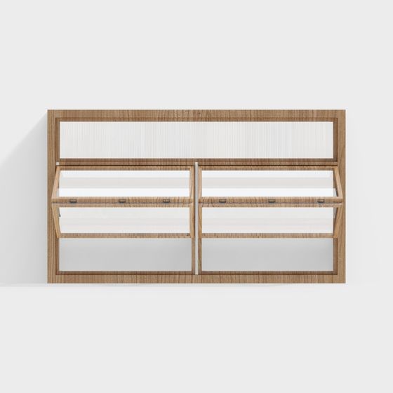 Elegant Wooden Display Cabinet 3D model