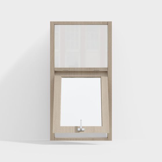 Brown Folding Windows 3D Model for Decor