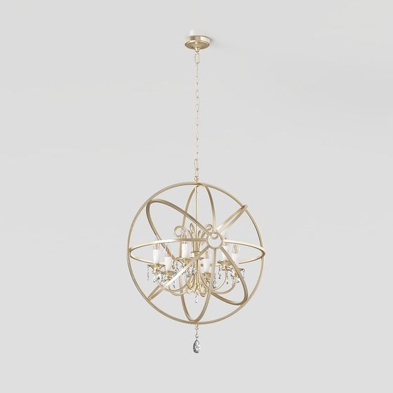 Elegant Low-Polygon Chandelier 3D model
