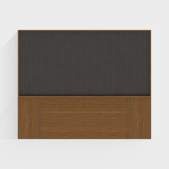 Elegant Low Poly Wood Partition Wall 3D model