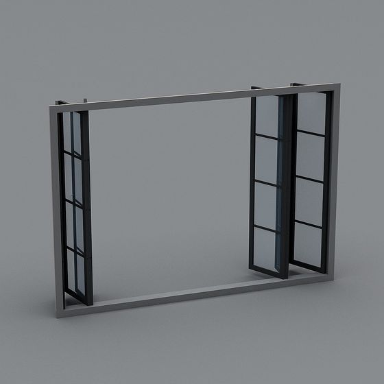 Low Polygon Glass Window 3D model