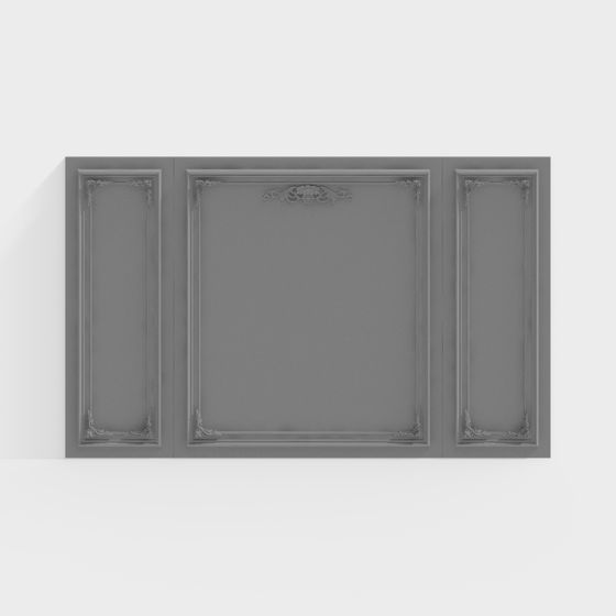 Classic Relief Door Low-Poly 3D Model