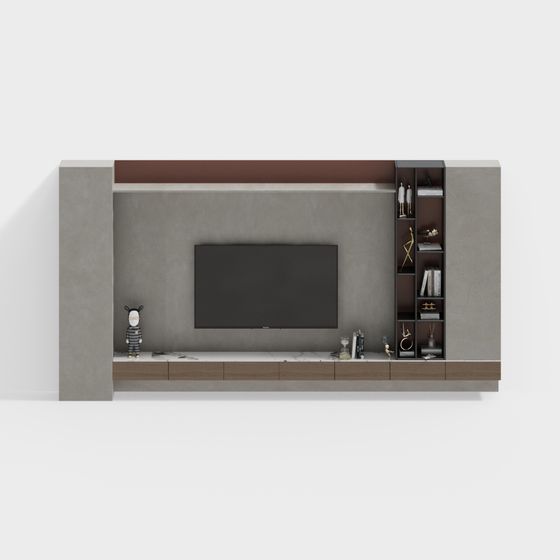 Low-Poly Modern TV Stand 3D model