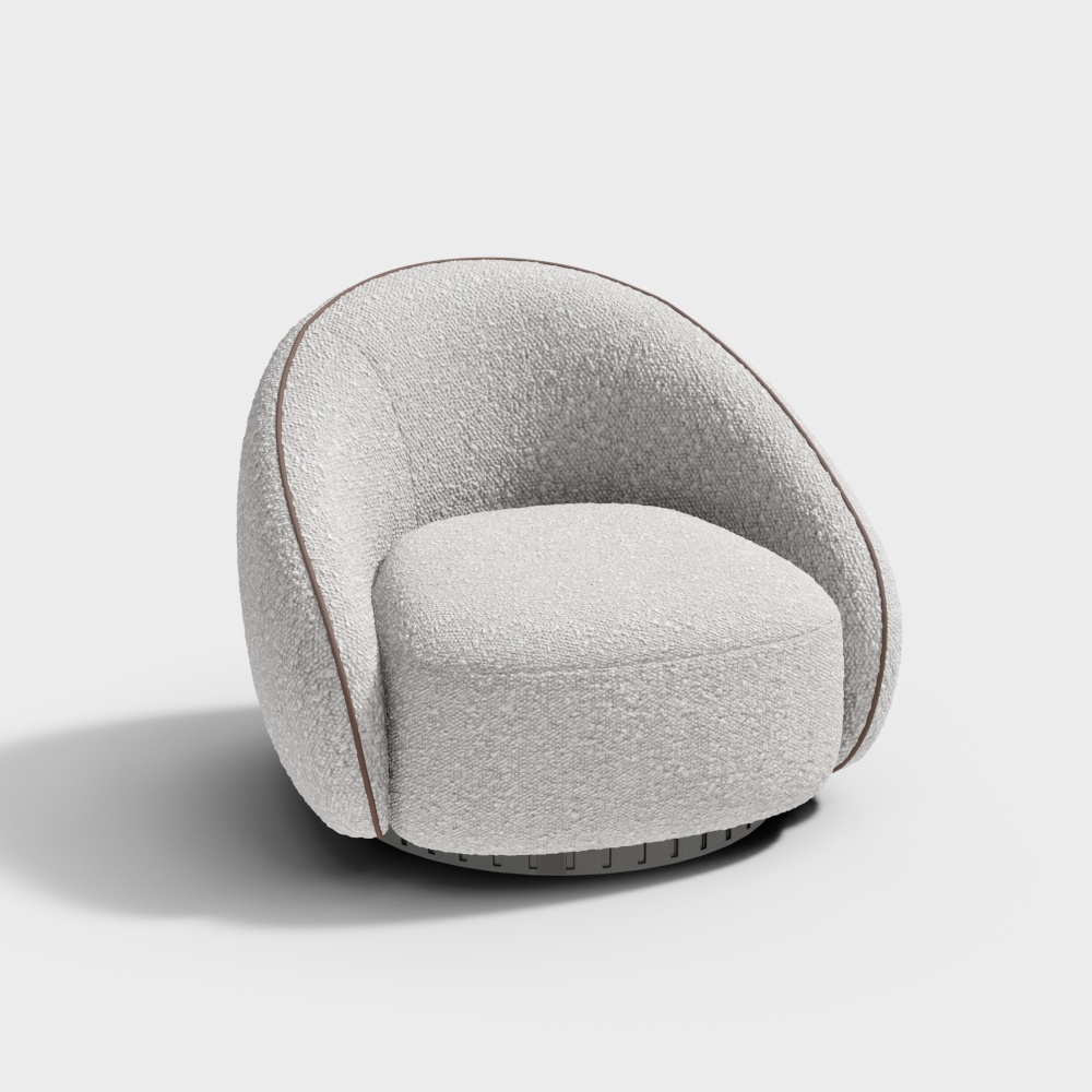 Fabric Relaxing Chair KJH22SFS123 Teddy Fabric White