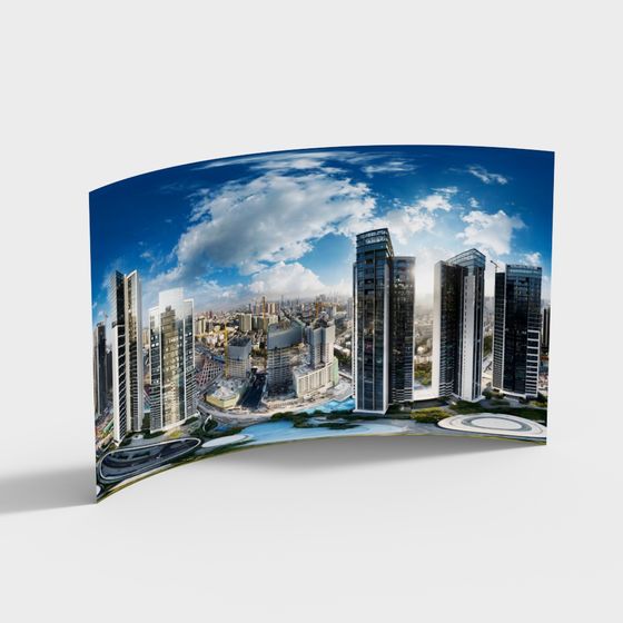 Modern Urban 3D Model of Future City