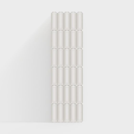 Modern Glass Brick Partition 3D Model in White