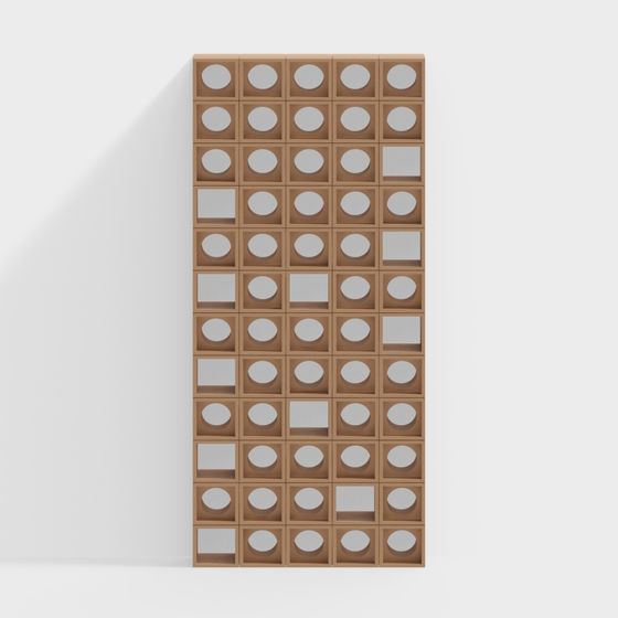 Modular Storage Wall 3D model for Modern Aesthetics
