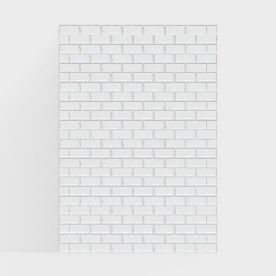 Elegant Low-Poly White Brick Wall 3D Model