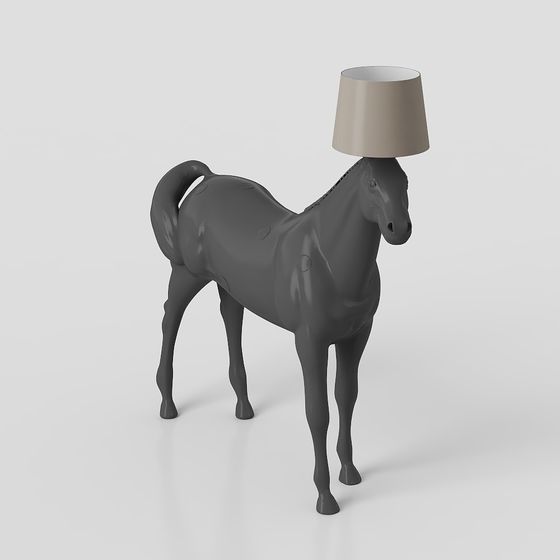 Elegant Horse-Shaped Table Lamp 3D model for Modern Spaces