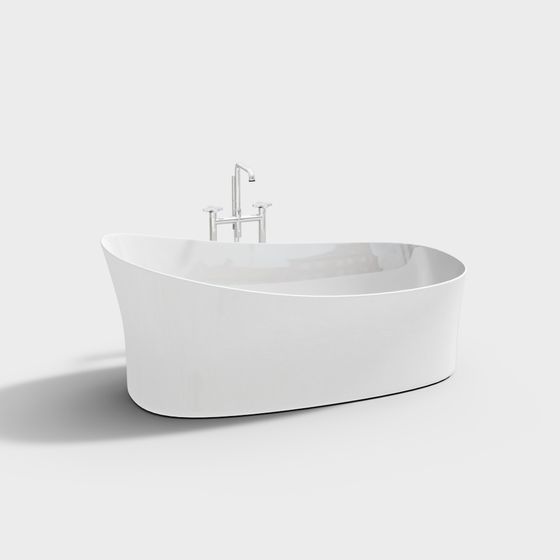 Modern Bathtub 3D Model in White for Luxurious Bathrooms