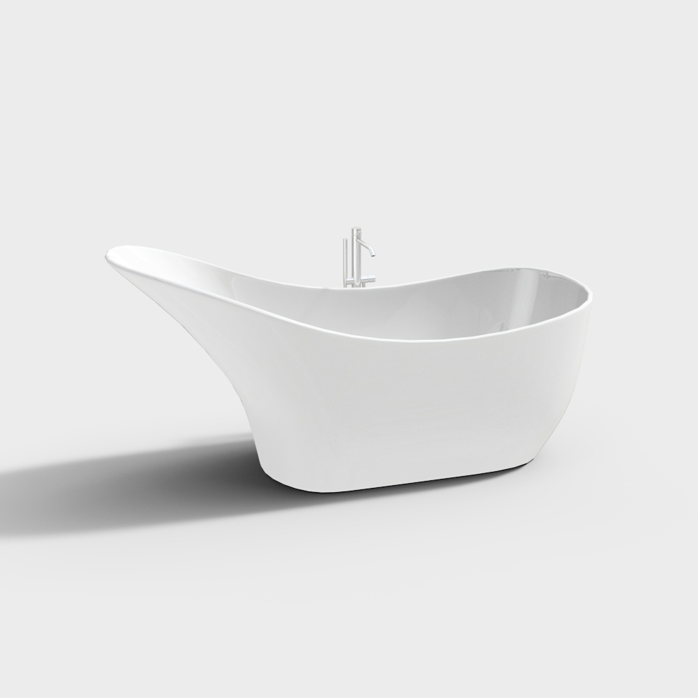 Sleek Low-Poly Bathtub 3D Model for Modern Interiors