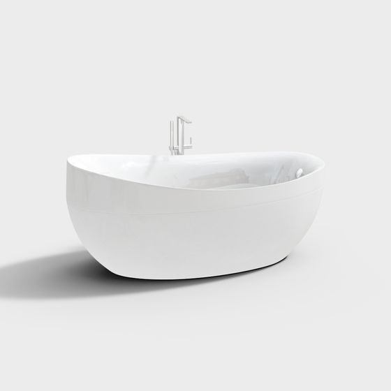 Streamlined Bathtub 3D Model for Modern Interiors