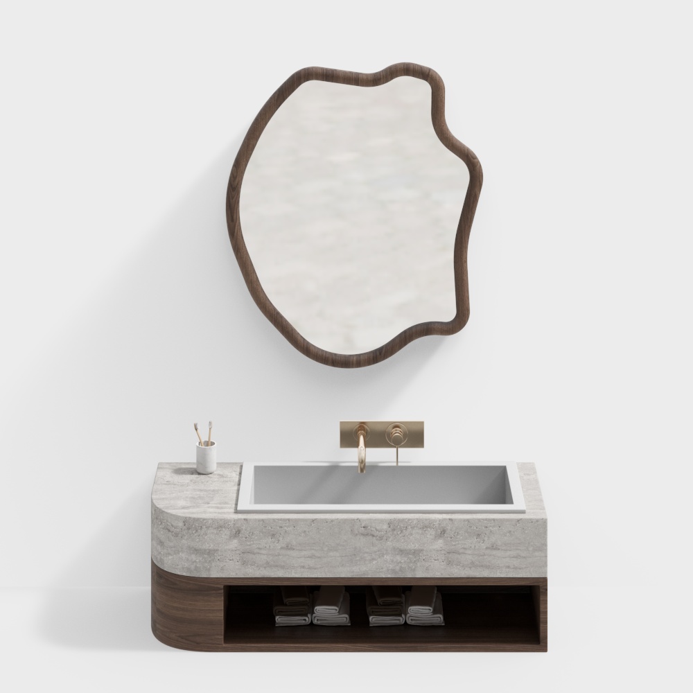 Wabi-Sabi Style bathroom Cabinet