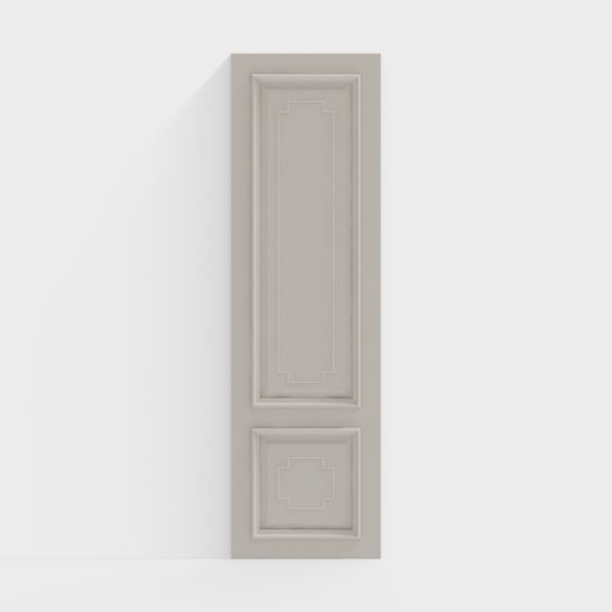 Elegant Low-Polygon Door Panel 3D model