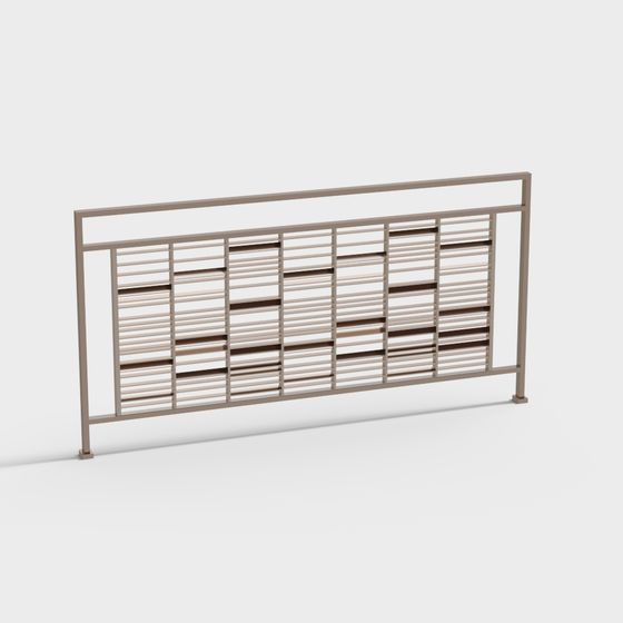 Minimalist Metal Railing 3D Model