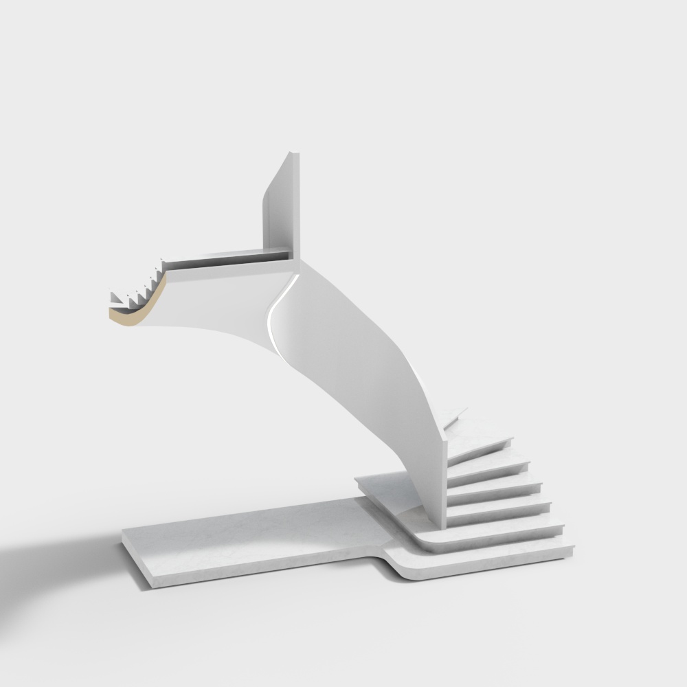 Sleek Polygonal Staircase 3D Model – Minimalist Design